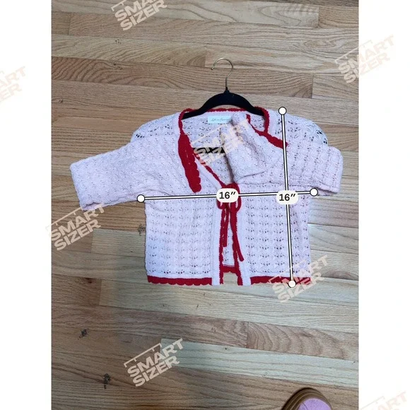 Coquette Balletcore Crochet Cropped Cardigan Women Sz XS Cottagecore Twee Girly - Picture 7 of 7